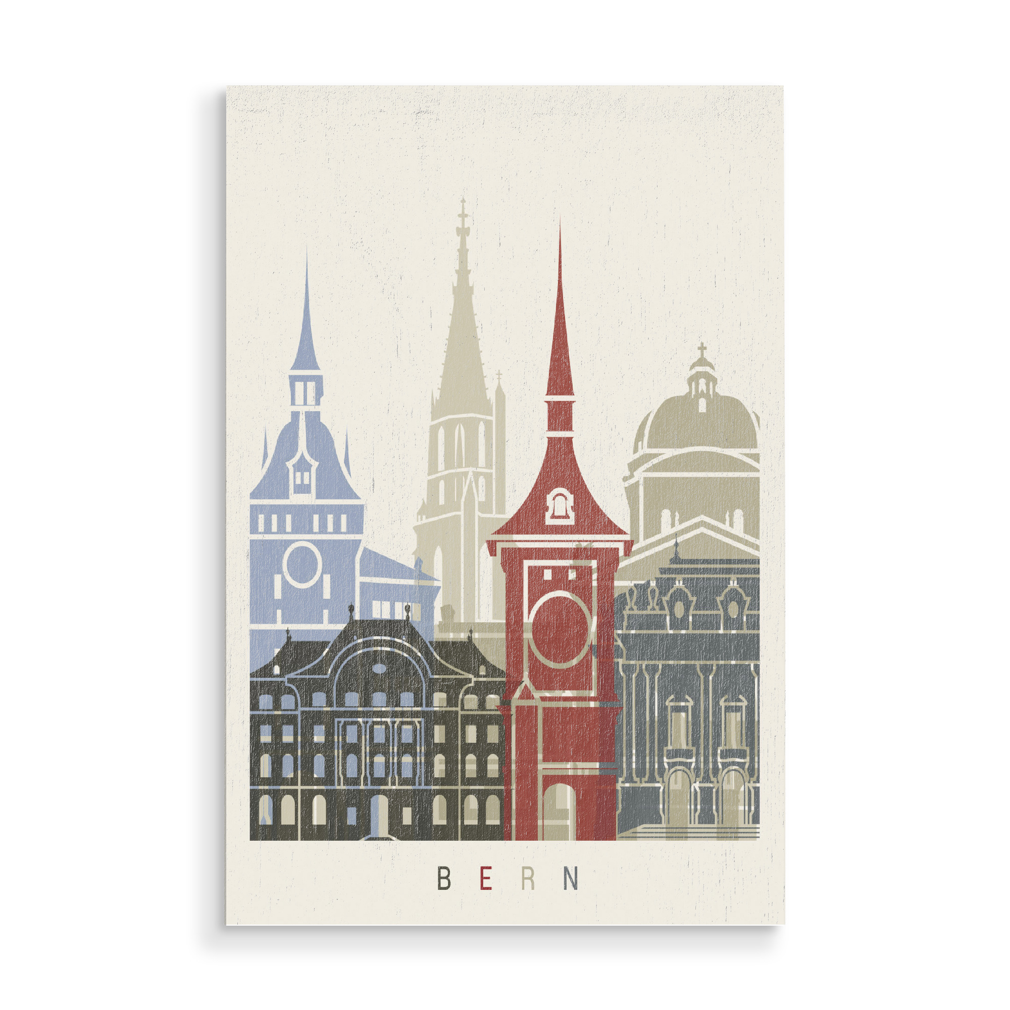 Holzbild "Bern skyline" artboxONE - Städte,Architektur