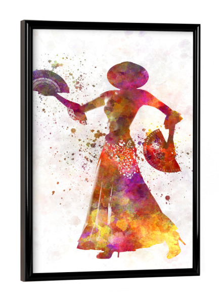 Poster mit schwarzem Rahmen "Spanish gypsy flamenco" artboxONE - Musik