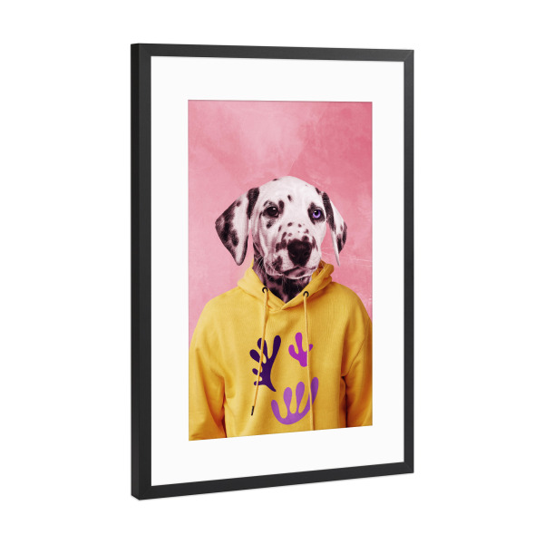 Poster mit Rahmen Schwarz (Metallic) "Dalmatian by Tas" artboxONE - Natur,Floral,Tiere
