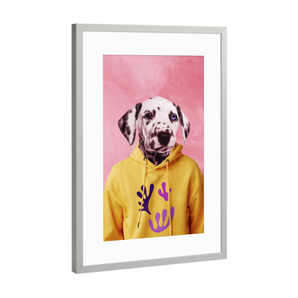 Poster mit Rahmen Silber "Dalmatian by Tas" artboxONE - Natur,Floral,Tiere