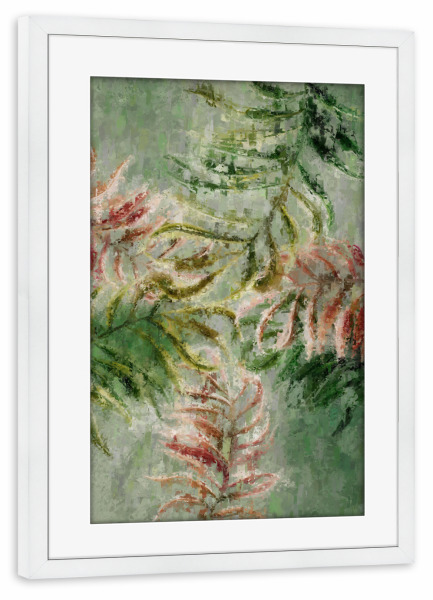 Poster mit Rahmen weiß "Foliage by Tas" artboxONE - Natur,Floral,Abstrakt