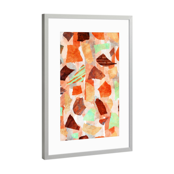 Poster mit Rahmen Silber "Cutouts by Tas" artboxONE - Abstrakt - Cutout,Abstrakt,Grunge,Abstract,Bunt,Colorful