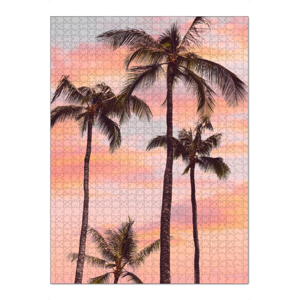 Puzzle Ravensburger "Sunset Palm Trees" artboxONE - Natur,Reise / Strand und Meer,Liebe,Städte / Los Angeles,Für Mama