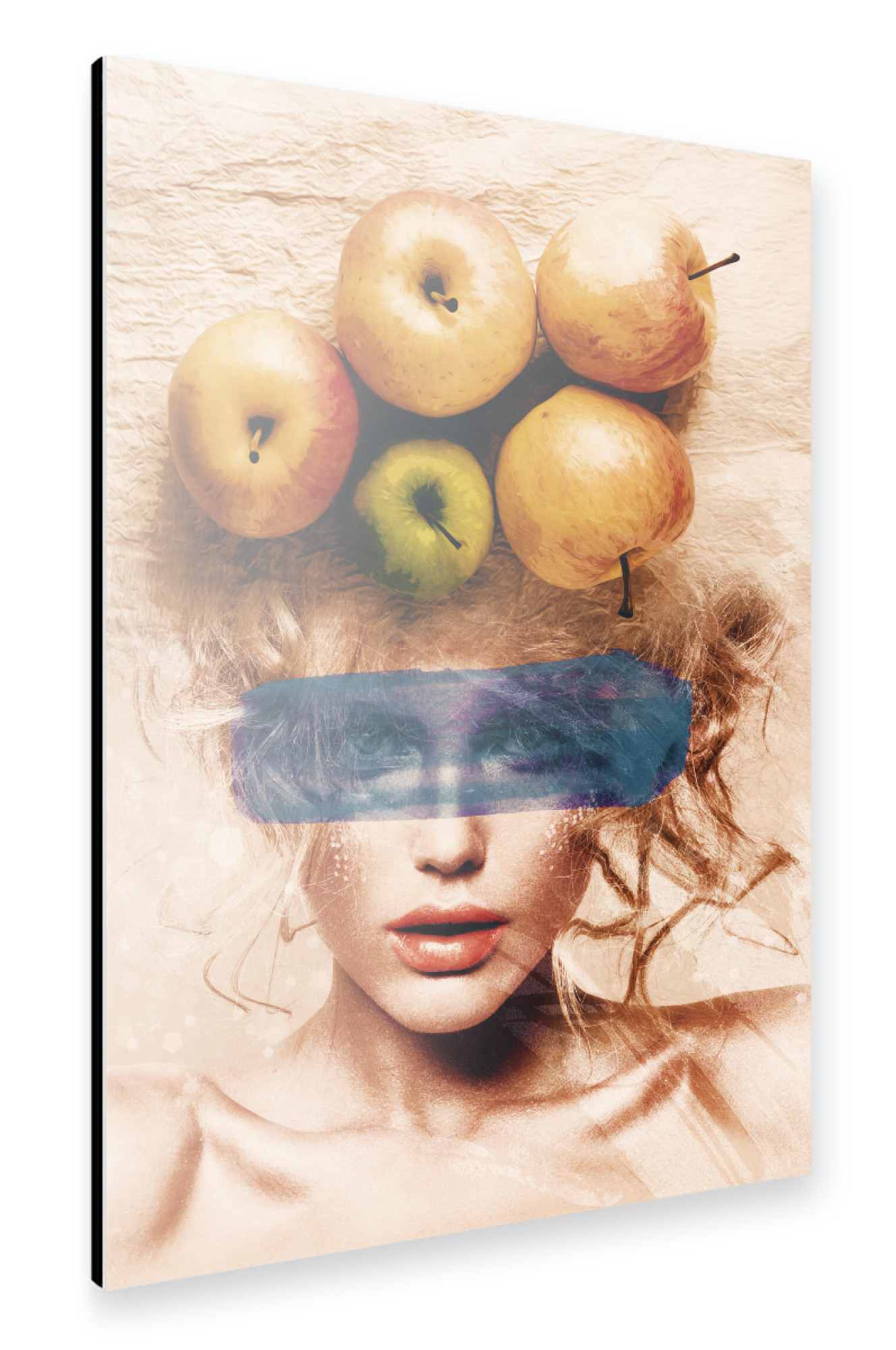 Alu-Dibond "Lady with Apples" 30x20 cm artboxONE