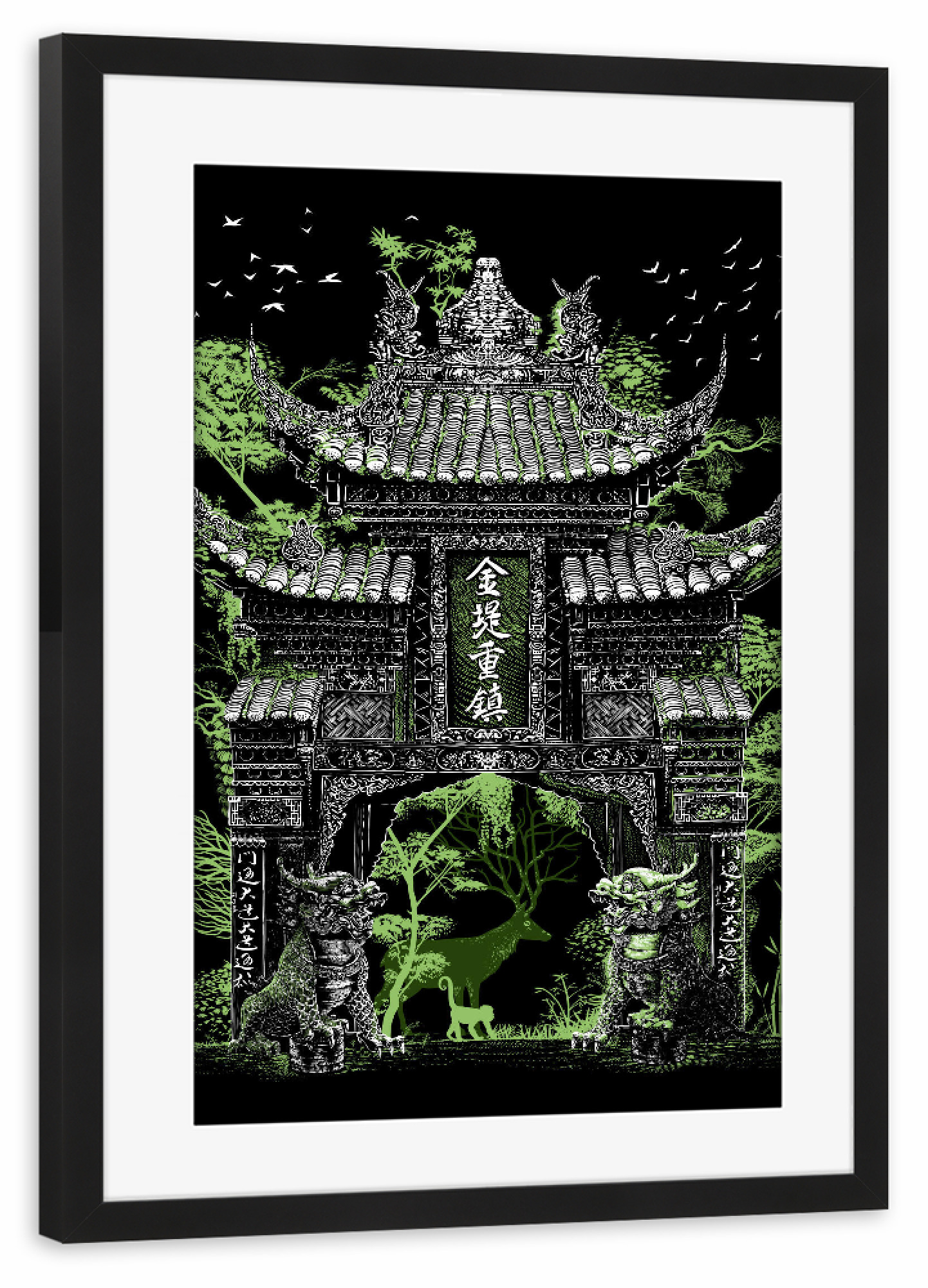 Poster mit Rahmen schwarz "Chinese temple gate" artboxONE - Architektur,Städte / Tokio