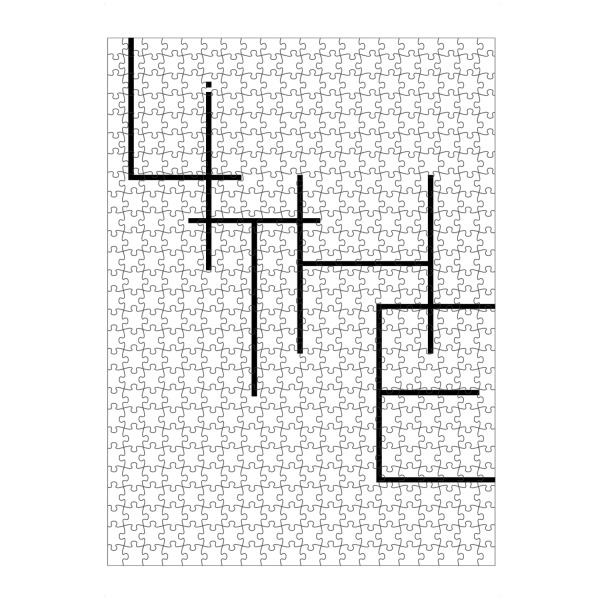 Puzzle Ravensburger "LITHE" artboxONE - Typografie,Schwarzweiß,Fashion,Buchstaben