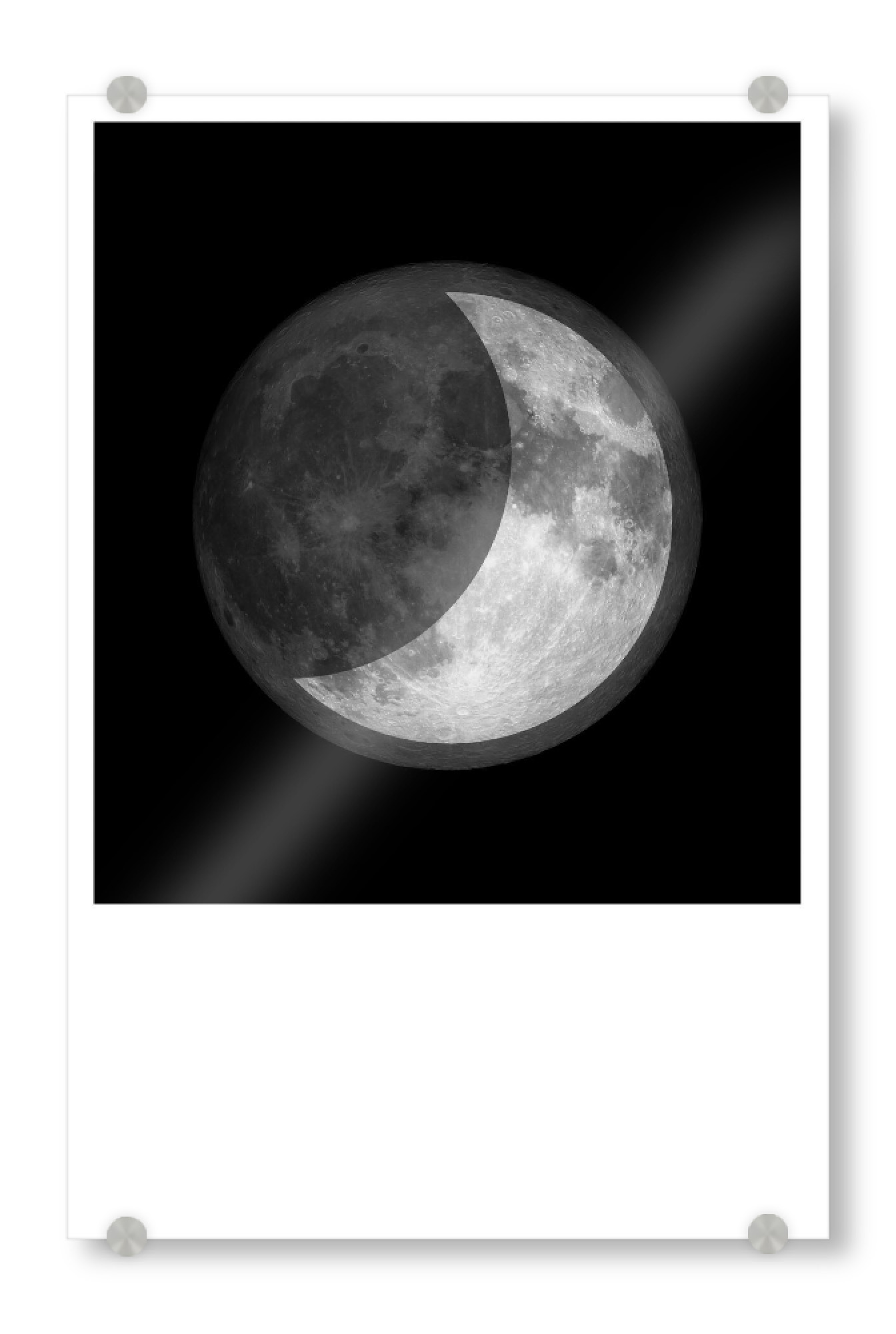 Acrylglasbild "MOONSHINE" artboxONE - Schwarzweiß,Galaxy - Mond,Weltraum,Sterne,Weltall,Space,Astronomie,Romantik,Galaxie,Moon