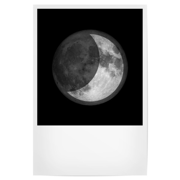 Poster "MOONSHINE" artboxONE - Schwarzweiß,Galaxy - Mond,Weltraum,Sterne,Weltall,Space,Astronomie,Romantik,Galaxie,Moon