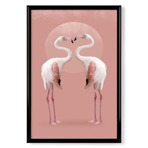 Flamingo Paar, Liebe mit Herz