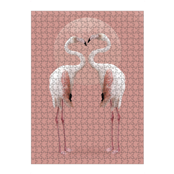artboxONE Puzzle "Flamingo Paar, Liebe mit Herz" artboxONE - Tiere,Abstrakt,Liebe,Für Mama,Lustig