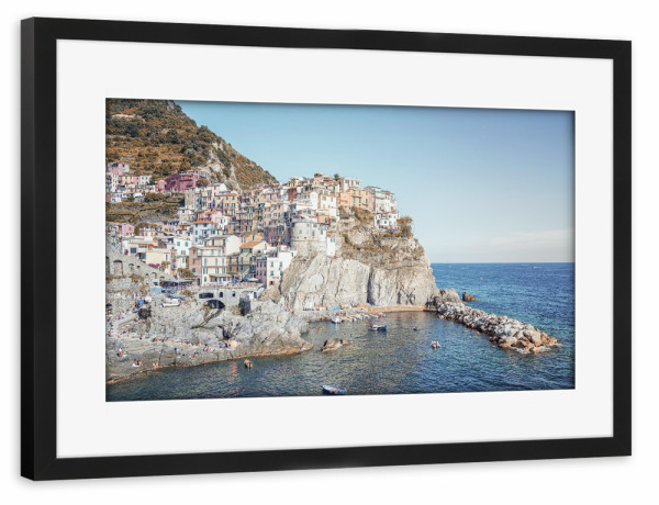 Poster mit Rahmen schwarz "Italian Coastline" artboxONE - Natur,Reise,Architektur,Reise / Strand und Meer,Reise / Länder