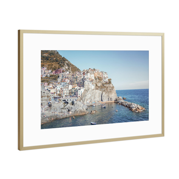 Poster mit Rahmen Gold "Italian Coastline" artboxONE - Natur,Reise,Architektur,Reise / Strand und Meer,Reise / Länder