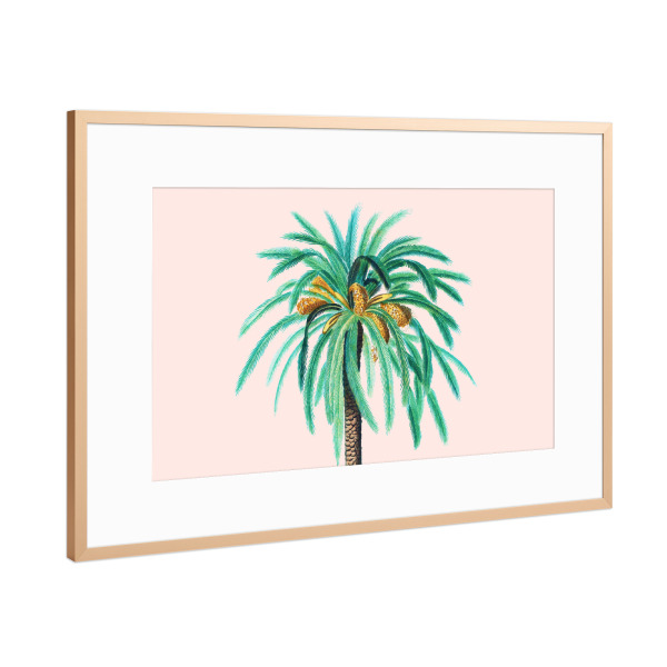 Poster mit Rahmen Kupfer "Coconut Island" artboxONE - Natur,Floral - Nature,Pastel,Coconut tree,Botanical,Tropical,Exotic,Vacay,Vacation,Palm