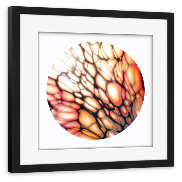 Poster mit Rahmen schwarz "White Cells - the wing" artboxONE - Abstrakt