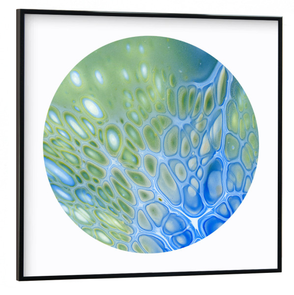 Poster mit schwarzem Rahmen 30x30 cm "Green - Blue - the Cells" artboxONE - Abstrakt