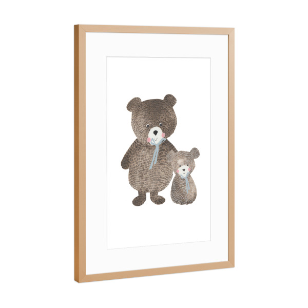 Poster mit Rahmen Kupfer "Lisa Dolson - Mamabär" artboxONE - Für Kinder,Tiere,Comic,Liebe