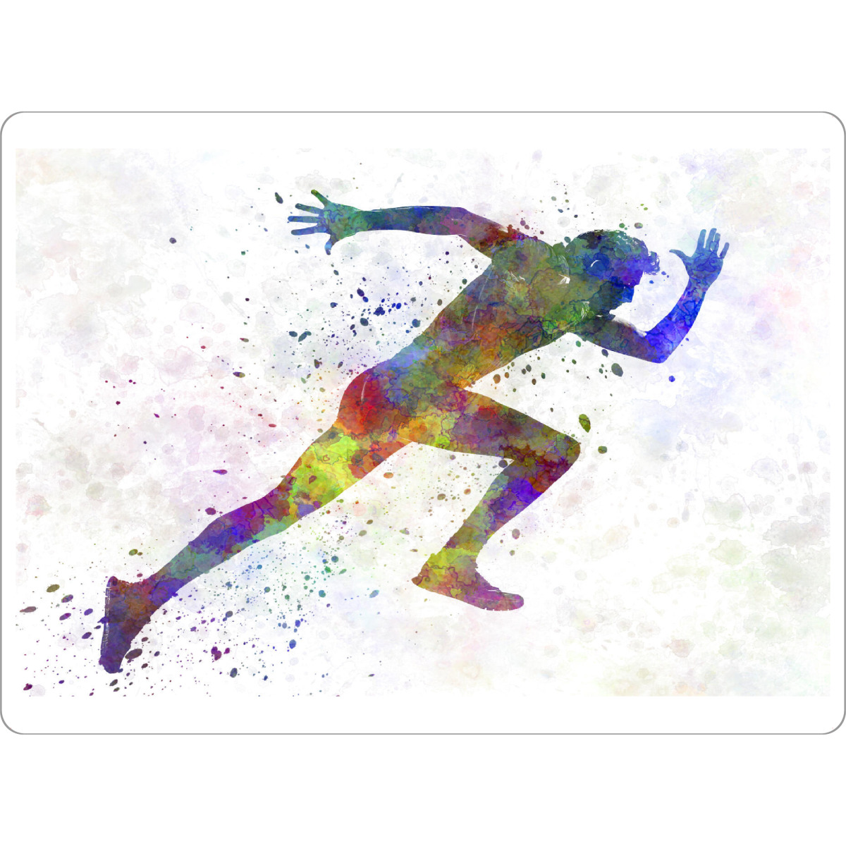 Tischset "Man running sprinting jogging-a" artboxONE - Sport - Sport,Sports,Color,Illustration,Watercolor,Athlete,Runner,Running,Sportsman,Fast