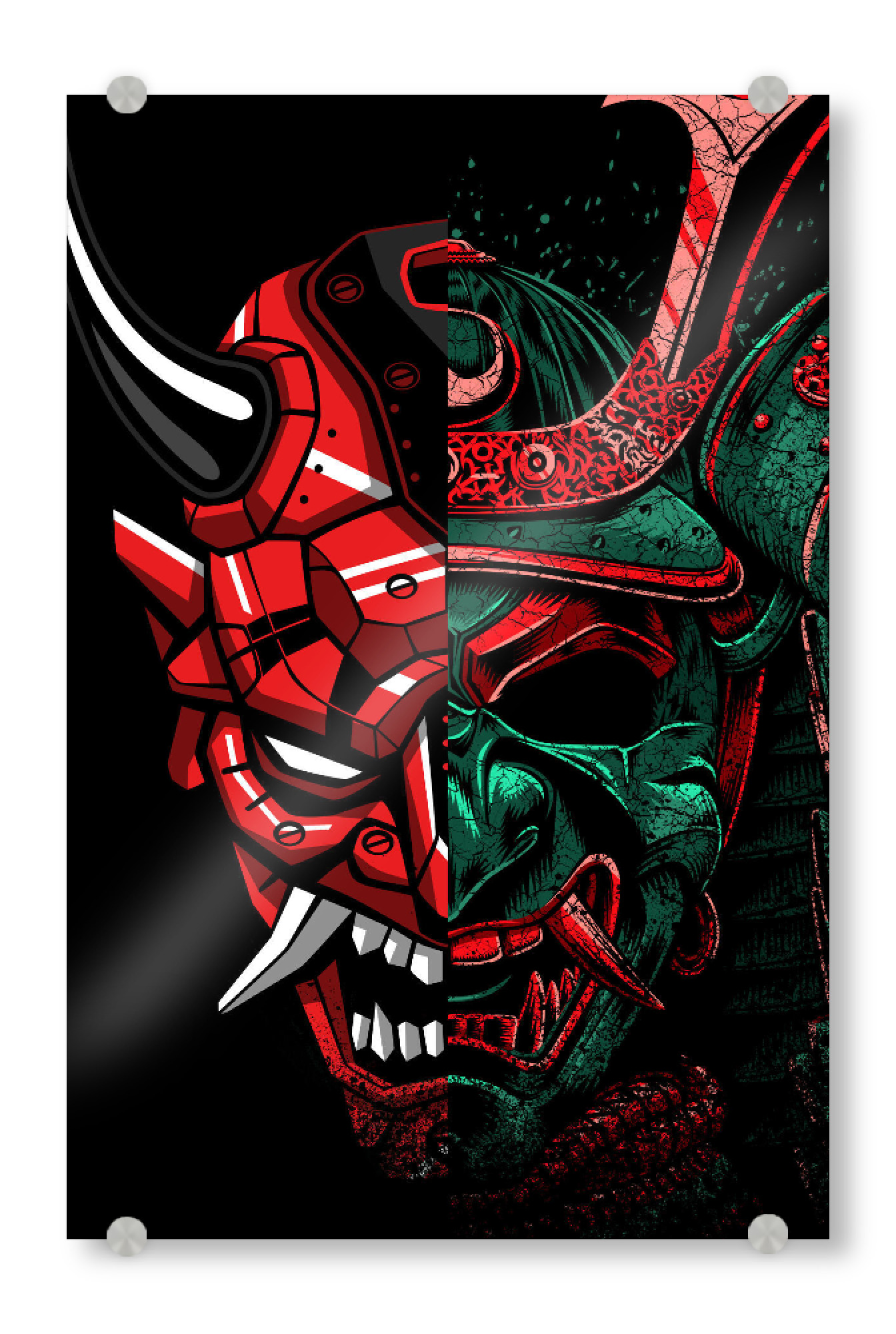 Acrylglasbild "Double samurai mask" artboxONE - Städte / Tokio,Fiktion