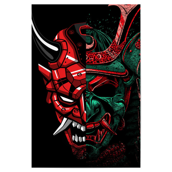 Poster 30x20 cm "Double samurai mask" artboxONE - Städte / Tokio,Fiktion