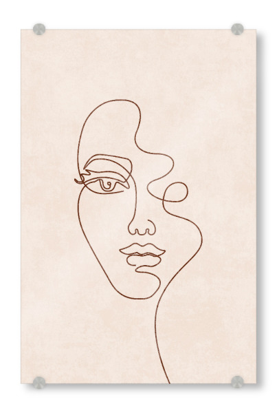 Acrylglasbild "Tunaboylu - One Line Face" artboxONE - Abstrakt,Menschen