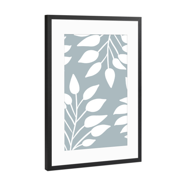 Poster mit Rahmen Schwarz (Metallic) "Tropical blue" artboxONE - Natur,Floral,Abstrakt