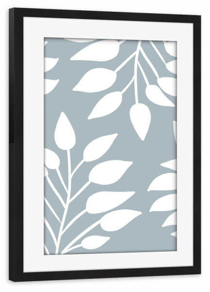 Poster mit Rahmen schwarz "Tropical blue" artboxONE - Natur,Floral,Abstrakt