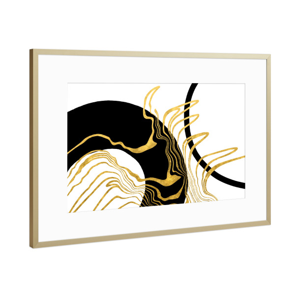 Poster mit Rahmen Gold "Surreale Strömungen" artboxONE - Abstrakt