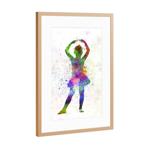 Poster mit Rahmen Kupfer "Ballet dancer-d" artboxONE - Sport