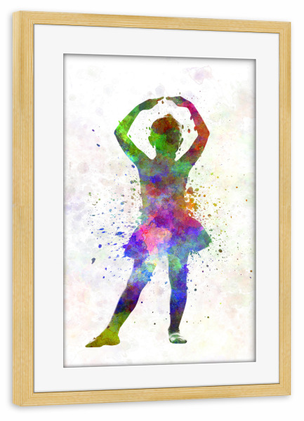 Poster mit Rahmen kiefer "Ballet dancer-d" artboxONE - Sport