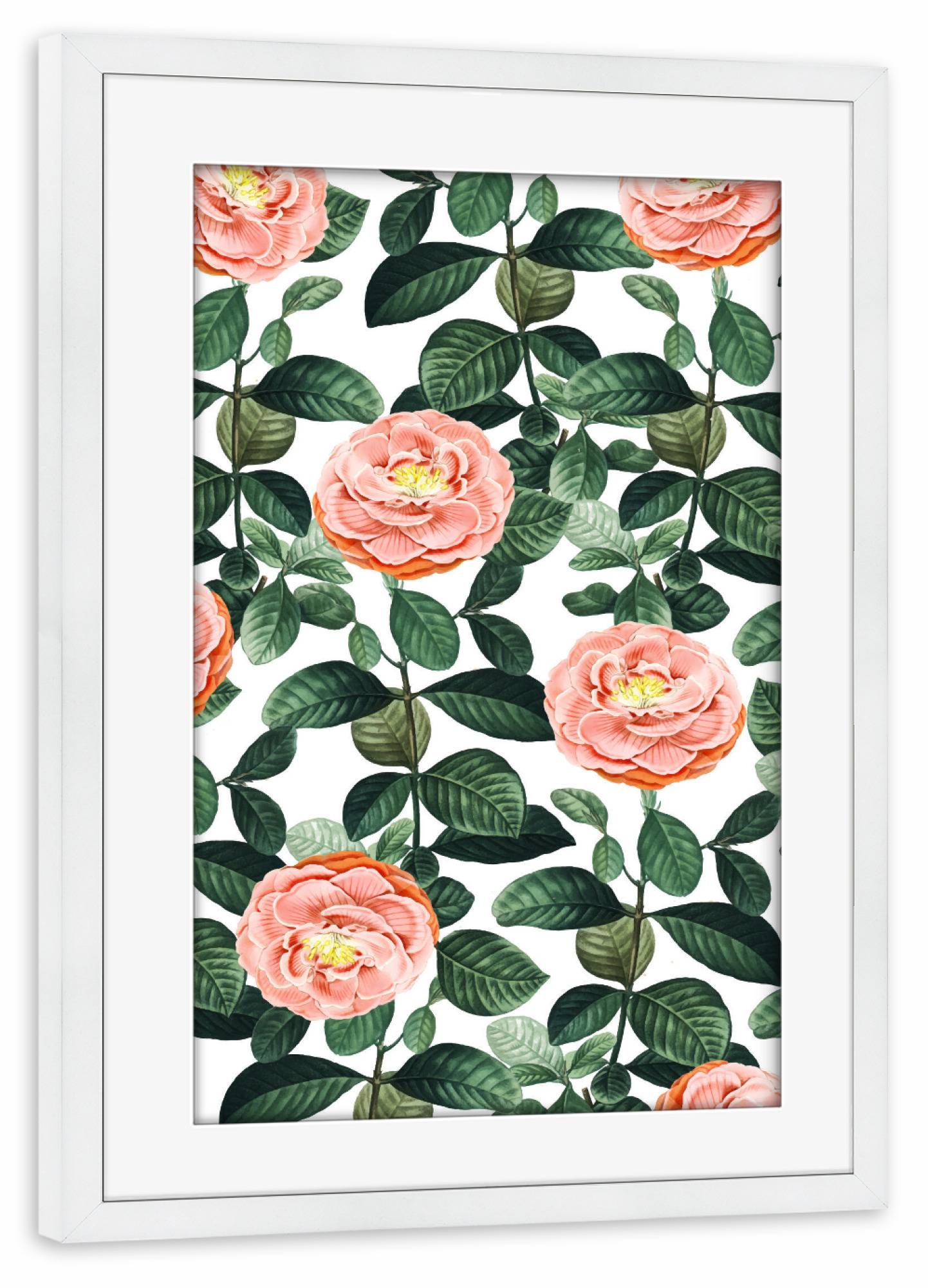 Poster mit Rahmen weiß "Josefine | Vintage Rosengarten" artboxONE - Natur,Floral