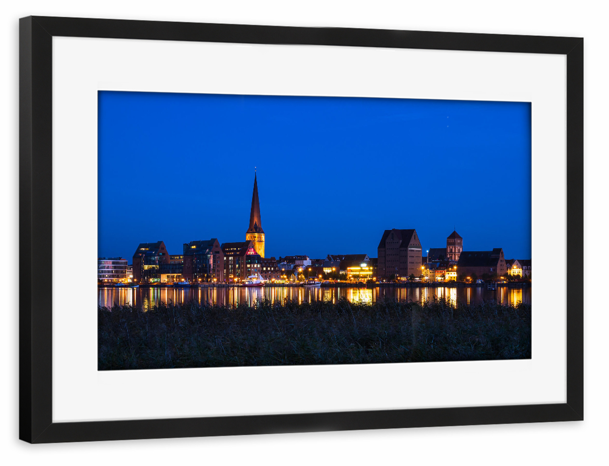 Poster mit Rahmen schwarz "Kirchen und Speicher" artboxONE - Reise,Architektur,Städte / Weitere