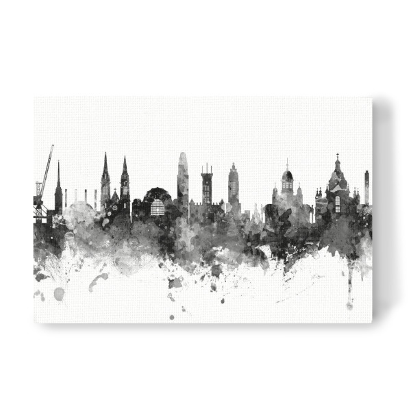 Leinwandbild "Helsinki Finland Skyline Black" artboxONE - Städte