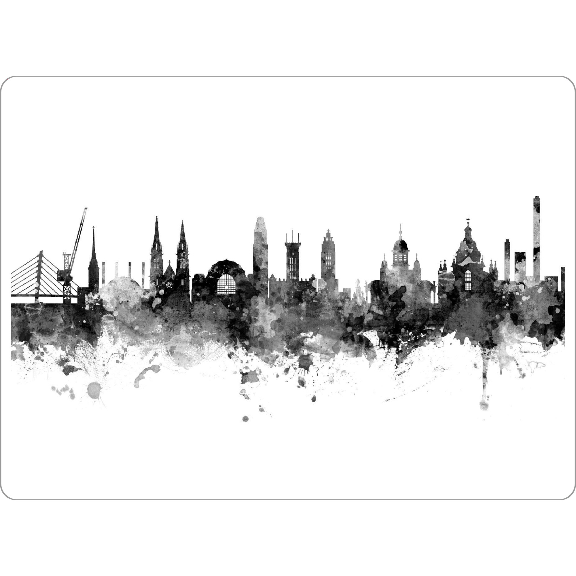 Tischset "Helsinki Finland Skyline Black" artboxONE - Städte