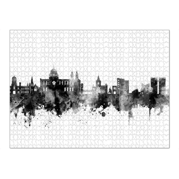 Puzzle Ravensburger "Galway Ireland Skyline Black" artboxONE - Städte,Schwarzweiß