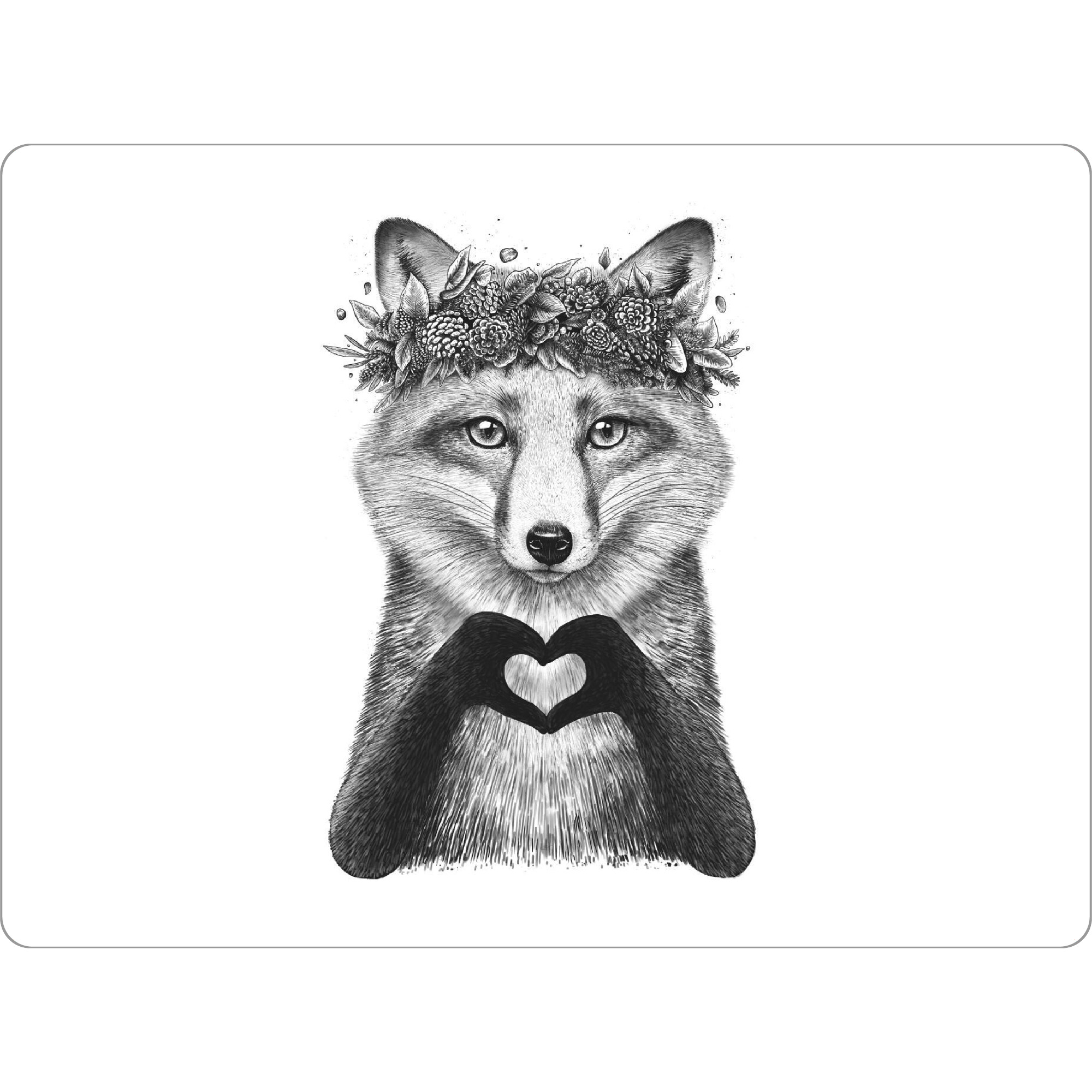 Tischset "Fox with love" artboxONE - Floral,Tiere,Liebe