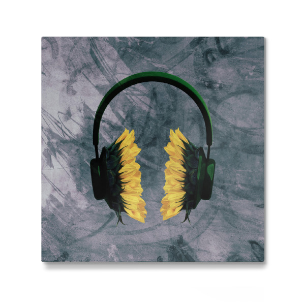 Galerie-Print "Sunflower headphones" 30x30 cm artboxONE