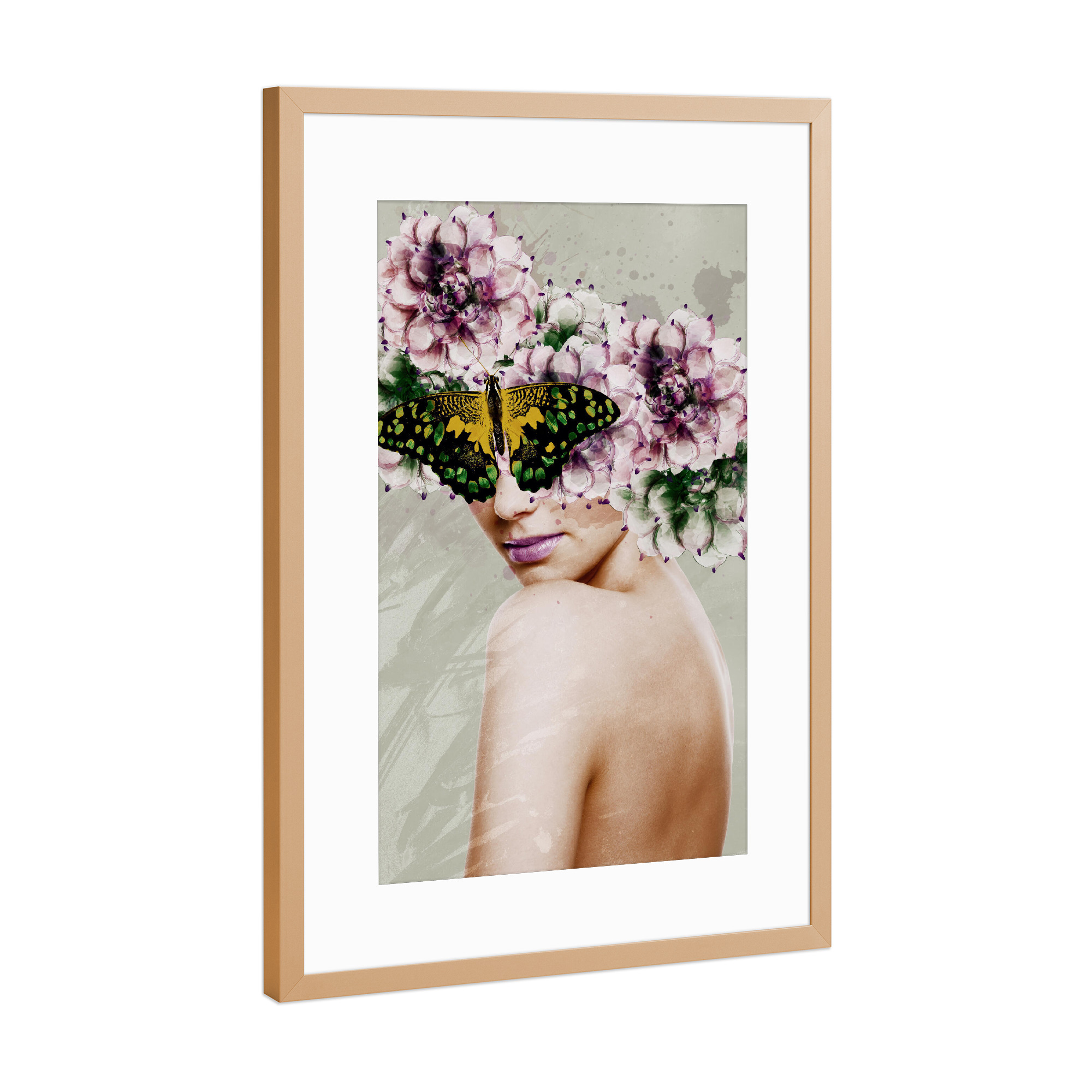 Poster mit Rahmen Kupfer "Violet by Tas" artboxONE - Natur,Floral,Tiere