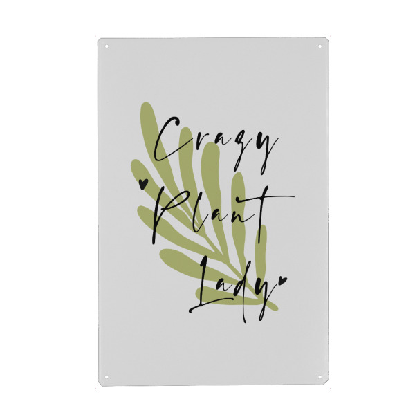 Holzbild "Crazy Plant Lady by Tas" artboxONE - Typografie,Natur,Floral