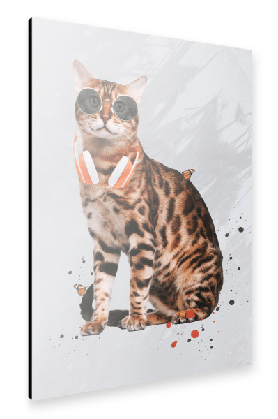 Alu-Dibond "Cool Cat by Tas" 30x20 cm artboxONE