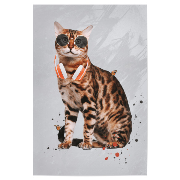 Poster "Cool Cat by Tas" artboxONE - Natur,Tiere,Musik