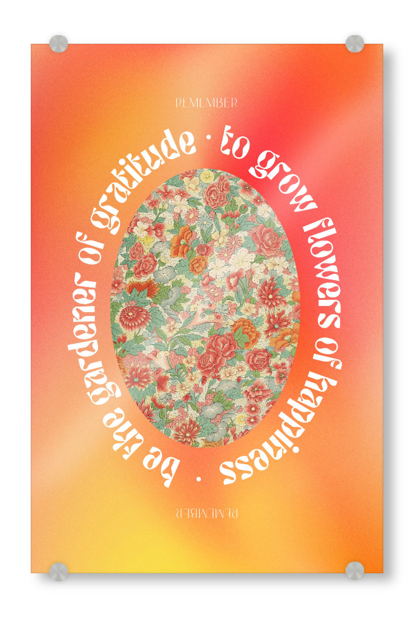 Acrylglasbild "The gardener of gratitude" artboxONE - Typografie,Natur,Floral