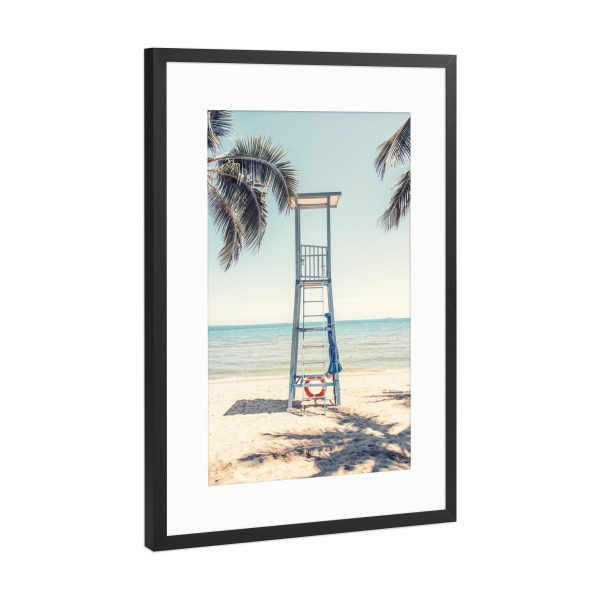 Poster mit Rahmen Schwarz (Metallic) "Lifeguard Stand" artboxONE - Natur,Reise,Reise / Strand und Meer,Reise / Asien,Reise / Länder