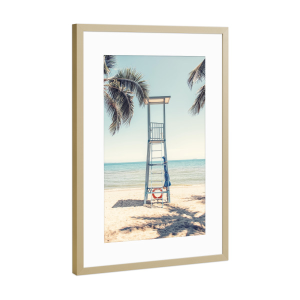 Poster mit Rahmen Gold "Lifeguard Stand" artboxONE - Natur,Reise,Reise / Strand und Meer,Reise / Asien,Reise / Länder
