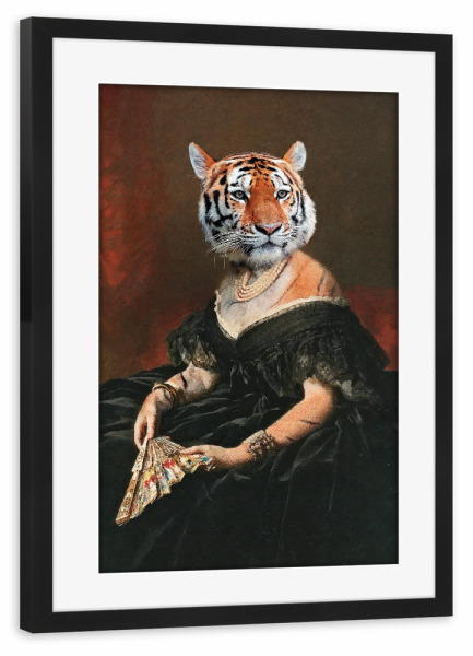 Poster mit Rahmen schwarz "Lady Tiger" artboxONE - Tiere,Lustig
