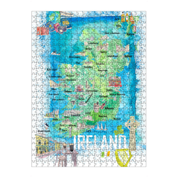artboxONE Puzzle "Irland Illustrierte Reisekarte" artboxONE - Reise,Reise / Länder,Kartografie