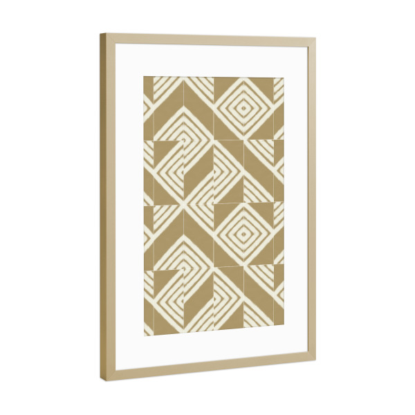 Poster mit Rahmen Gold "Rustic Nettle Mixed Tiles" artboxONE - Abstrakt,Geometrie