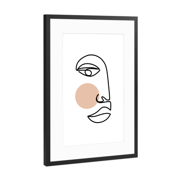 Poster mit Rahmen Schwarz (Metallic) "Blushing now" artboxONE - Abstrakt,Menschen,Geometrie