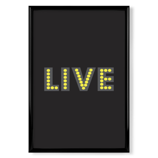 Live I Neon Schrift Gelb Schwarz