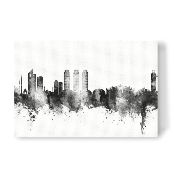 Leinwandbild "Islamabad Pakistan Skyline Black" artboxONE - Städte,Schwarzweiß