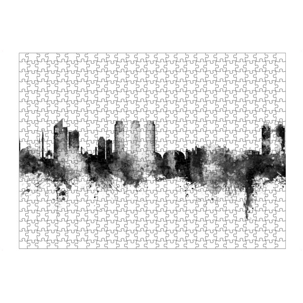 Puzzle Ravensburger "Islamabad Pakistan Skyline Black" artboxONE - Städte,Schwarzweiß